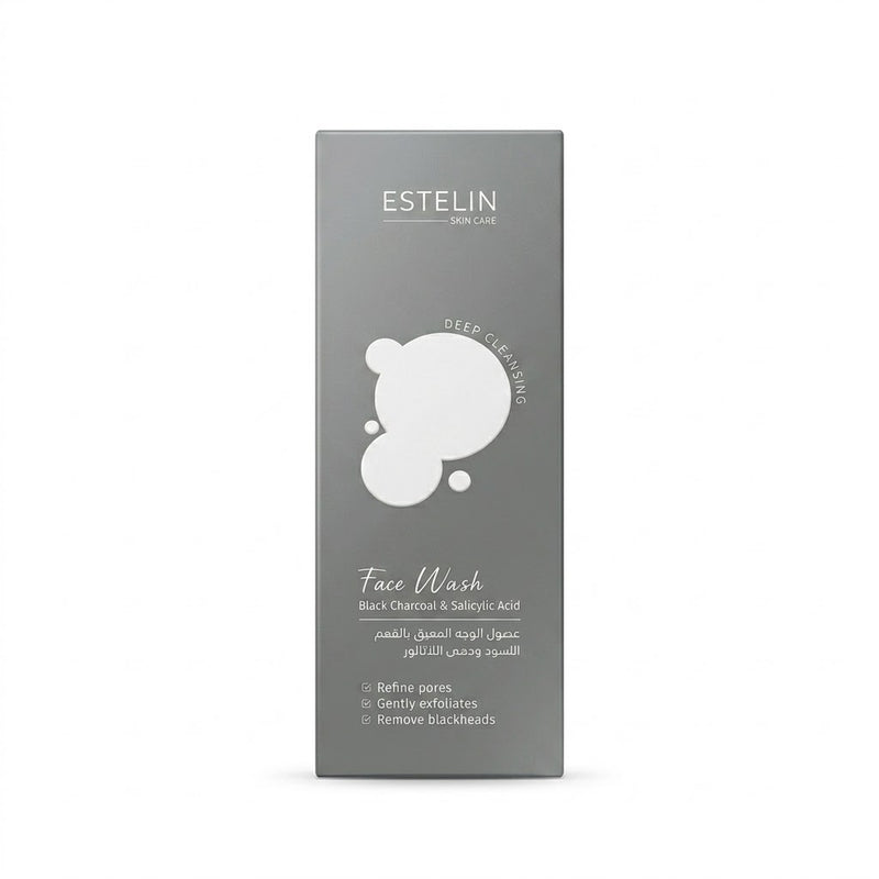 Estelin Deep Cleansing Face Wash 6 color (Black Charcoal & Salicylic Acid)