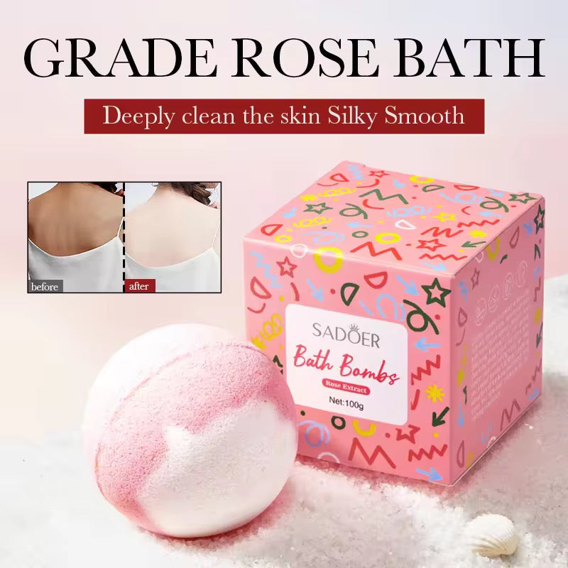 High-quality Best-selling Rose Bath Balls, 24-hour Long-lasting Fragrance, Smooth Bubbles, Deep Cleansing,