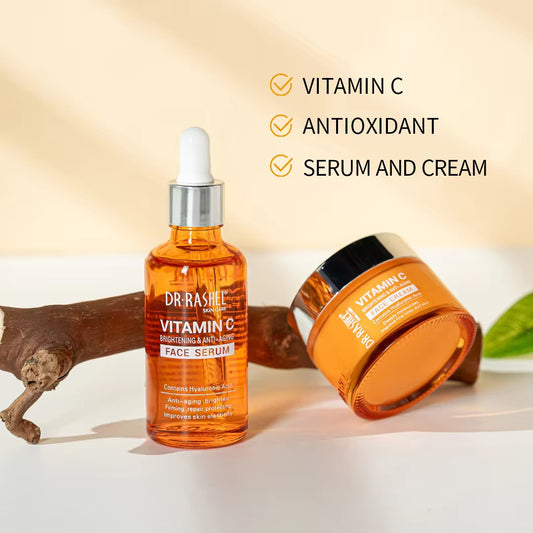 Dr Rashel New Regual Size 2 Pcs/set Anti-aging Serum and Cream Vitamin c Brightening Skin Care Set