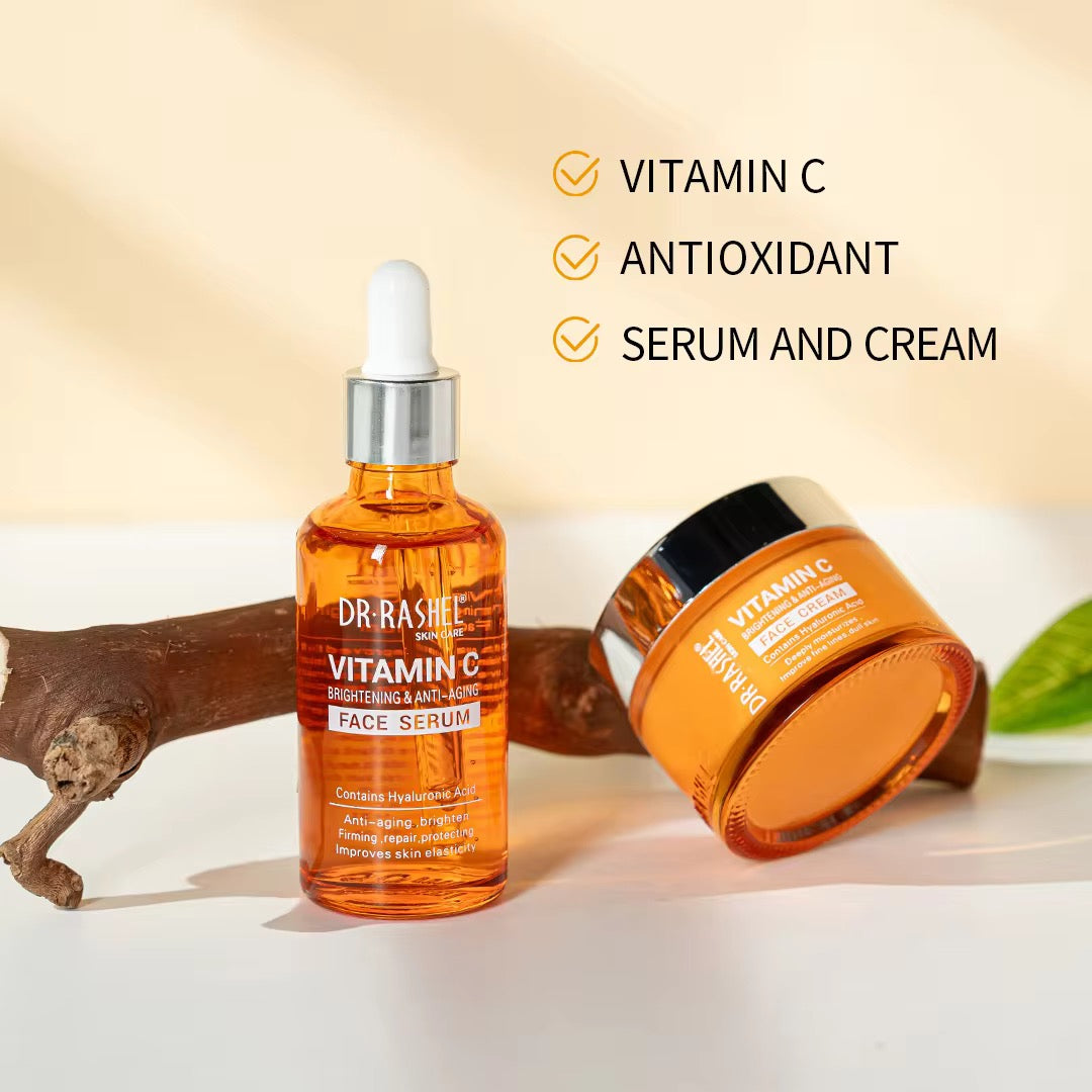 Dr Rashel New Regual Size 2 Pcs/set Anti-aging Serum and Cream Vitamin c Brightening Skin Care Set