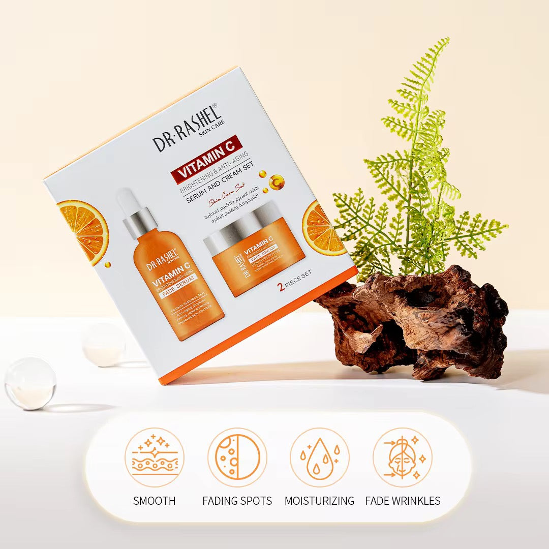 Dr Rashel New Regual Size 2 Pcs/set Anti-aging Serum and Cream Vitamin c Brightening Skin Care Set