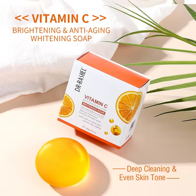 Private Label Skin Care Deeply Cleaning Vitamin C Hand Soap
Face Wash Body Moisturizing Whitening Soap 100g
