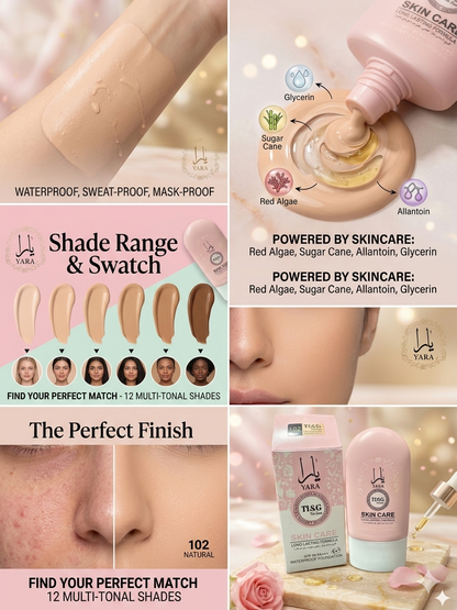 Yara skin care waterproof foundation 6in1