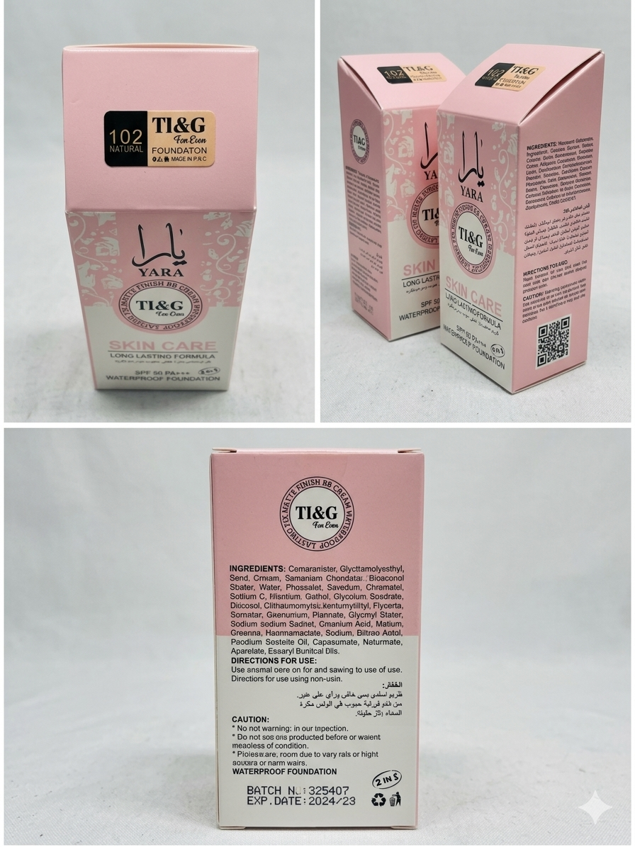 Yara skin care waterproof foundation 6in1