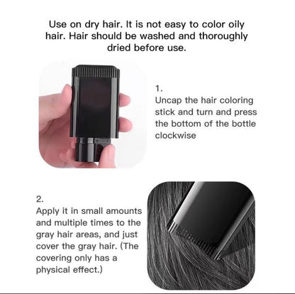 GeGeMoon Instant Gray Coverage Hair Color Stick – Long-Lasting & Natural Finish Dark Brown & Black