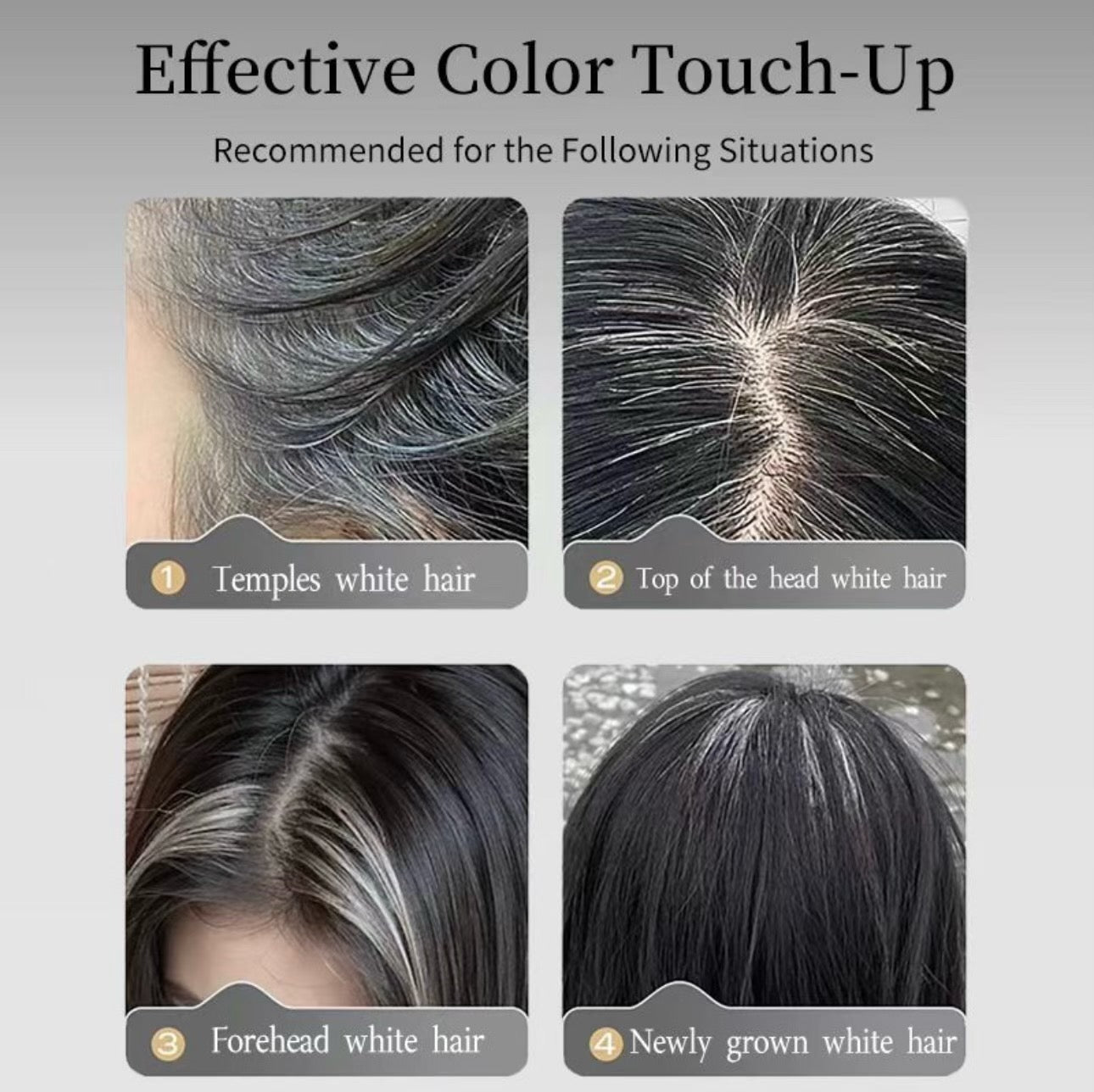 GeGeMoon Instant Gray Coverage Hair Color Stick – Long-Lasting & Natural Finish Dark Brown & Black