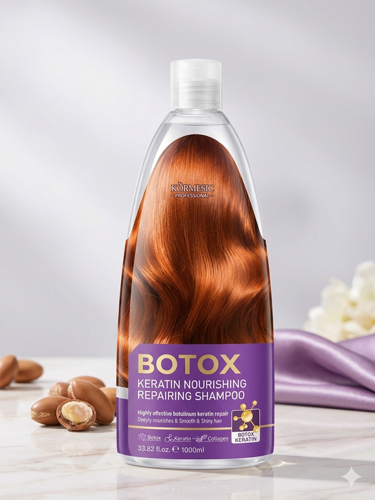 Körmesic Professional Botox Keratin Nourishing & Repairing Shampoo-1000ml Mask-1000ml Hair Mask Pouch - 350g 3pcs set