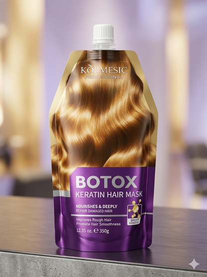 Körmesic Professional Botox Keratin Nourishing & Repairing Shampoo-1000ml Mask-1000ml Hair Mask Pouch - 350g 3pcs set