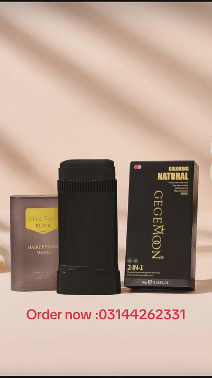 GeGeMoon Instant Gray Coverage Hair Color Stick – Long-Lasting & Natural Finish Dark Brown & Black